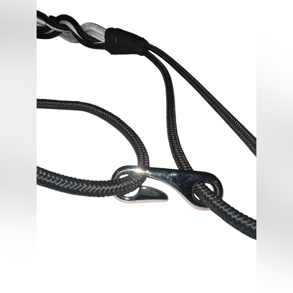 Black And‎ White Rope Belt With Buttons Size Large - Picture 4 of 5